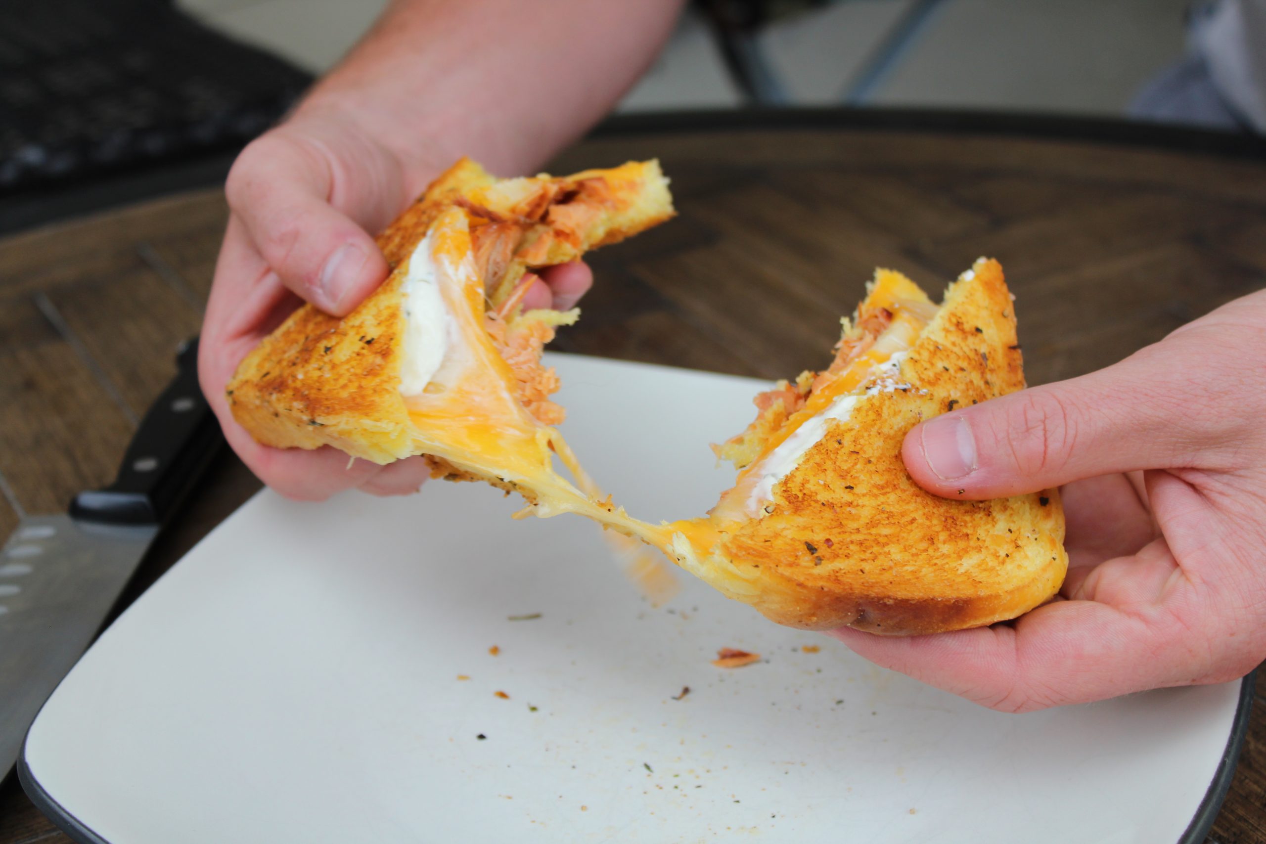 smoked salmon grilled cheese