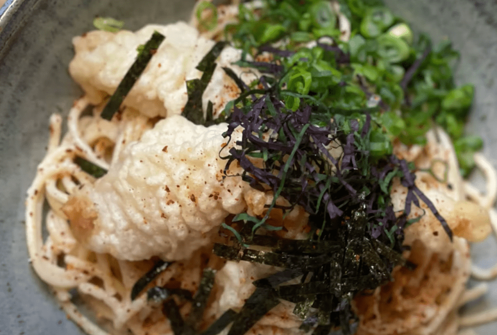 tempura fried pollock pasta